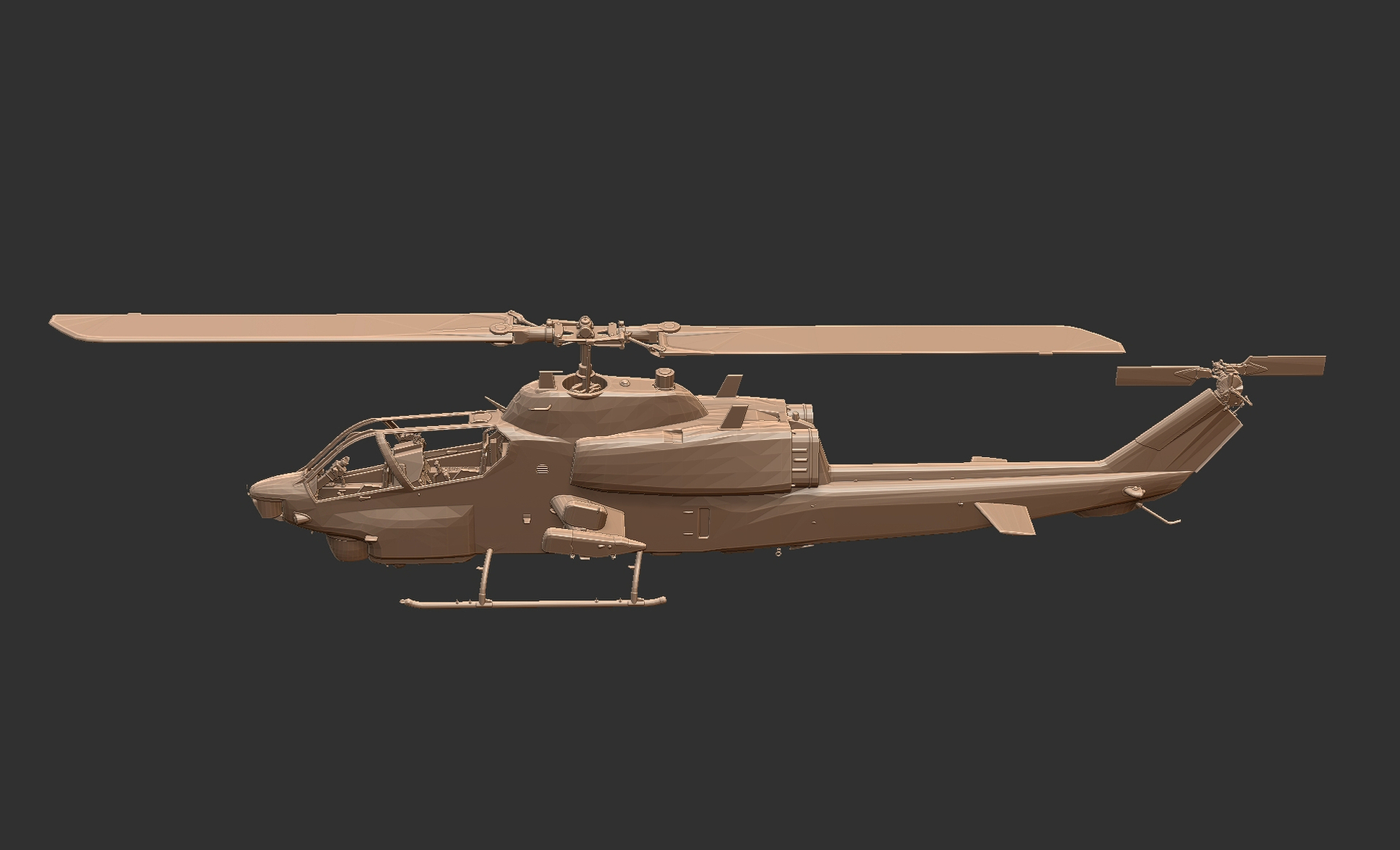 🔔 Bell AH-1W SuperCobra Attack Helicopter – Detailed 3D Model
