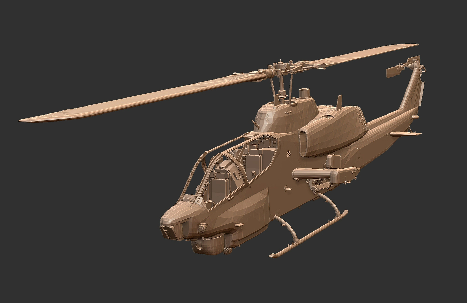 🔔 Bell AH-1W SuperCobra Attack Helicopter – Detailed 3D Model