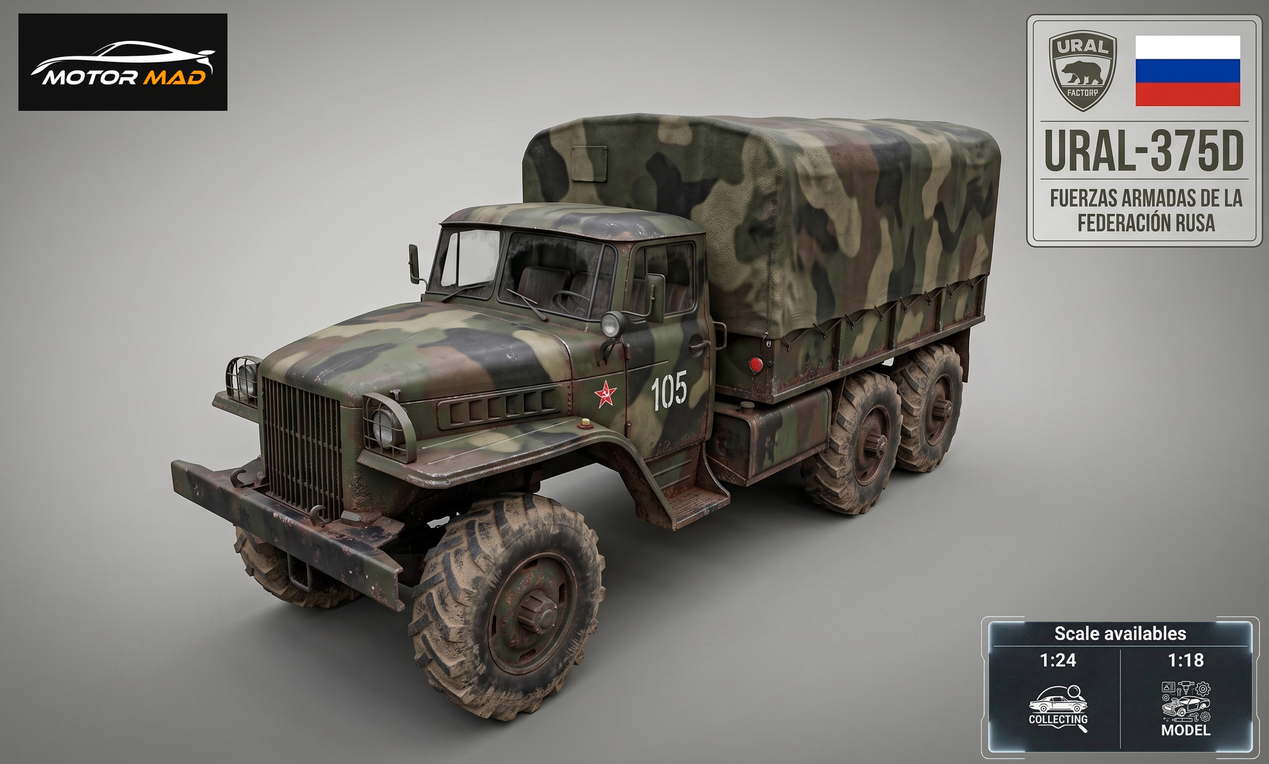 URAL-375D ソビエト軍トラック 1:35 レジンキット 🪖 Ural-375D Soviet Military Truck 3D Print Model・ 3D File for 3D