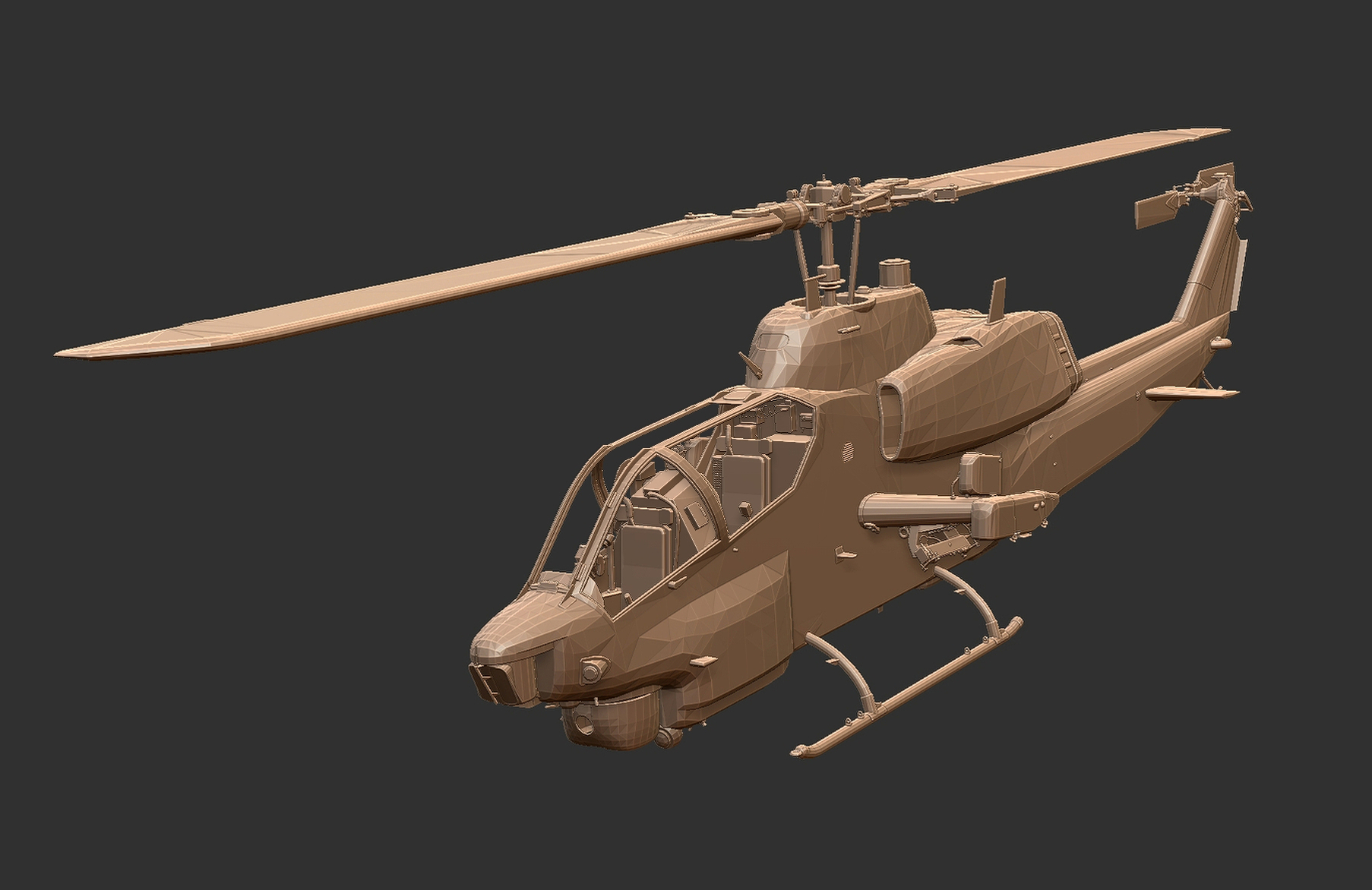 🔔 Bell AH-1W SuperCobra Attack Helicopter – Detailed 3D Model