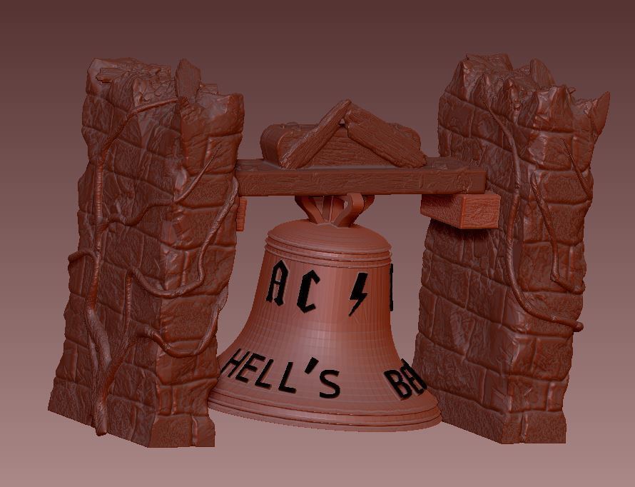 🔔 bell ac / dc, hell's bell・Fichier STL Gratuit pour ・Cults