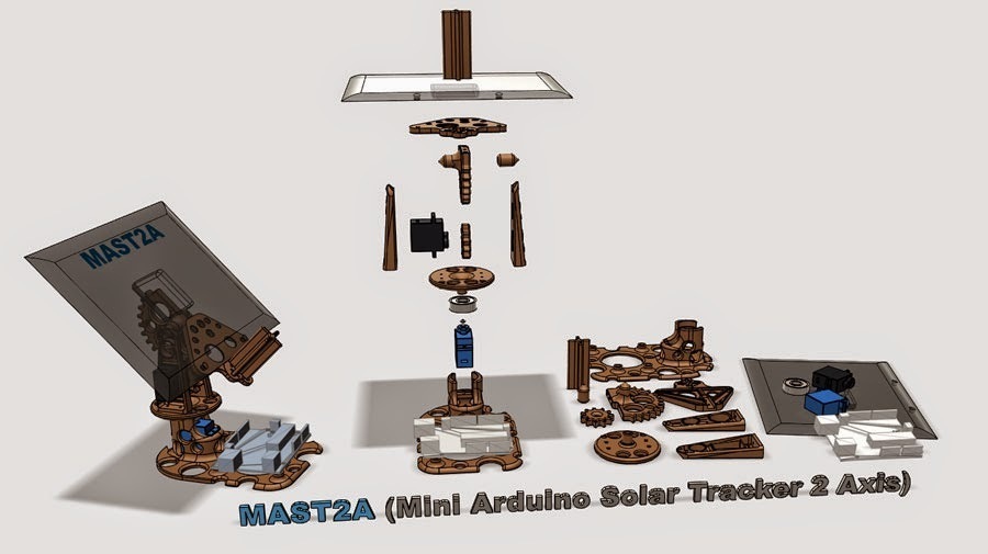 Free 3D file MAST2A : Mini Arduino Solar Tracker 2 Axis ☀️ ・3D printing ...