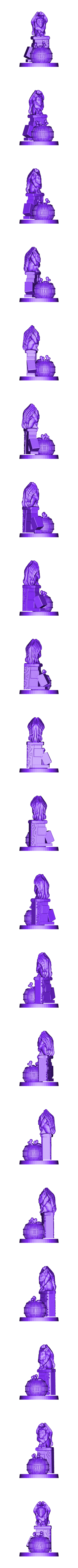 Muret.stl Low wall Gargoyle-Pawn Lens (28mm minature)