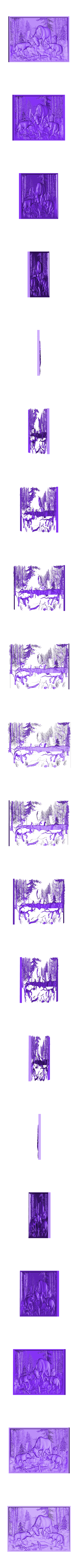 903. Panno.STL Elche und Wölfe