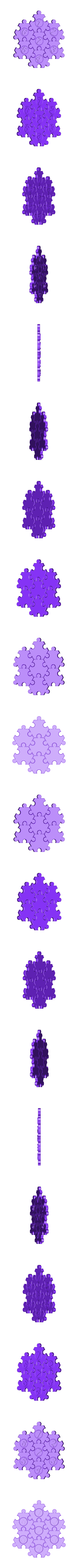 JigsawHexagon_1-7.stl Jigsaw, Tessellating Hexagons, Pascal's Triangle, Number Patterns