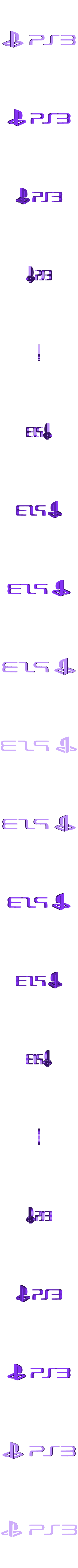 PS3_letters.stl Playstation 4/3 Game Case Holder- Flat & Full Back Options