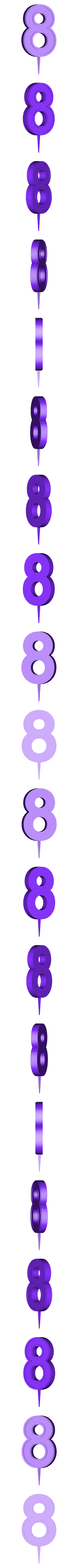 cakedigit8.stl Geburtstagstorte Ziffern