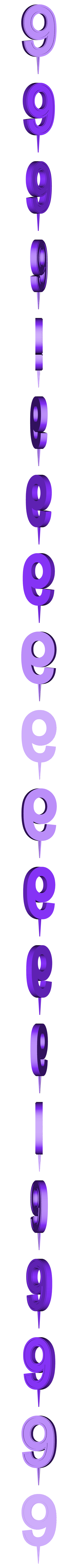 cakedigit9.stl Geburtstagstorte Ziffern