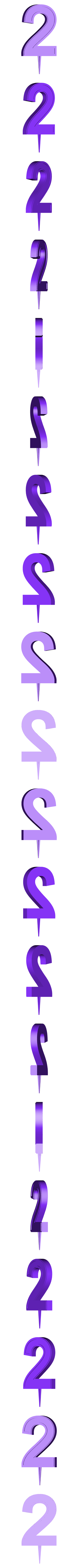 cakedigit2.stl Geburtstagstorte Ziffern