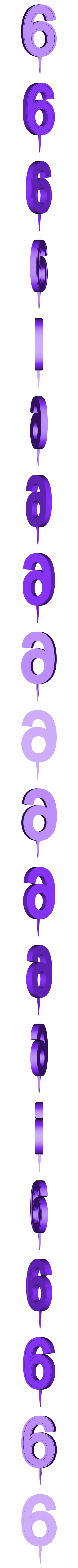 cakedigit6.stl Geburtstagstorte Ziffern