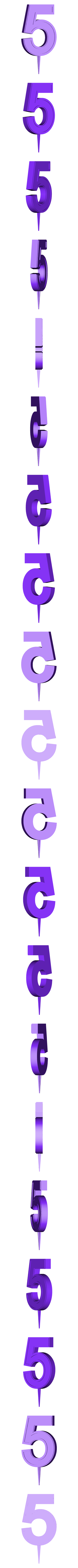 cakedigit5.stl Geburtstagstorte Ziffern