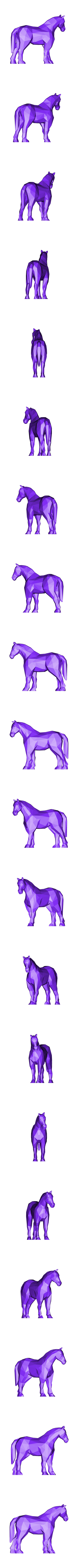 horse_stl.stl Pferd low poly