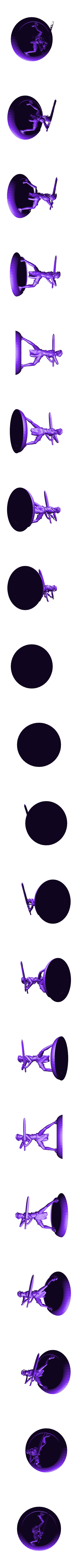 Bladedancer with base.stl Guerrero bailarín de cuchillas