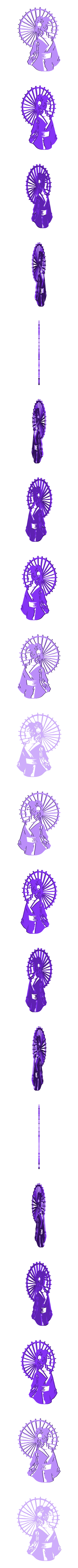 86.Geisha.stl Escultura de parede de gueixa 2D