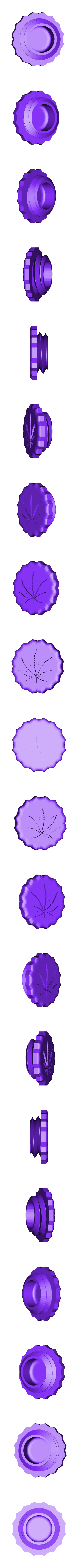 canna.box.p1.35mm.stl Dosen mit Cannabisblatt verschraubt