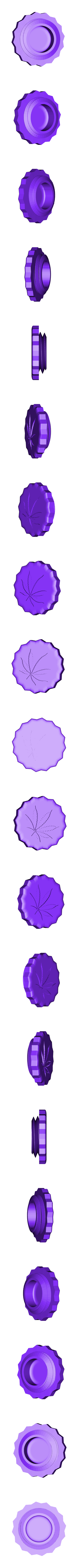 canna.box.p1.45mm.stl Dosen mit Cannabisblatt verschraubt