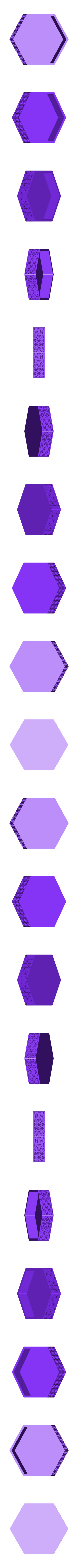 Hexagon box top.stl Hexagon textured box