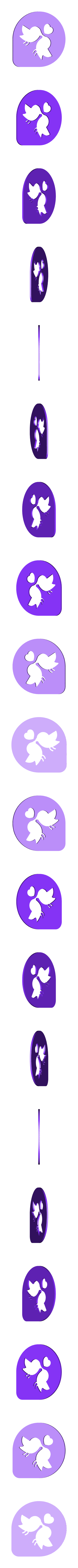 Valentine's_Coffee_Stencil_birds.stl Plantilla para decorar el café San Valentín