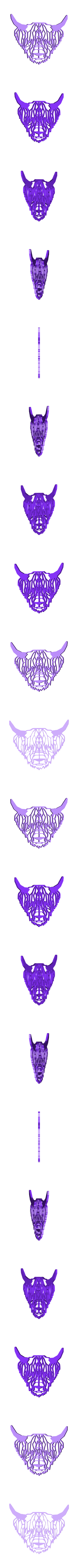 106.Bison.stl Bison Wall Sculpture 2D