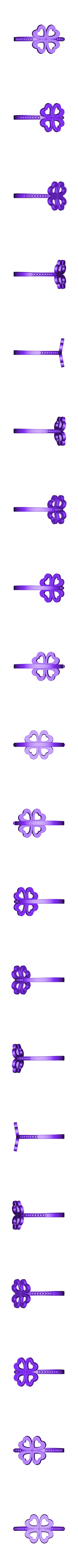 U.stl Anillo de trébol de 4 hojas